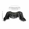 New Vintage Cheongsam Crochet Tippet Mesh Trim Ruffle Hollow-Out Shawl Black Off‑Shoulder Shawl Cape Coat Summer Sun Protection