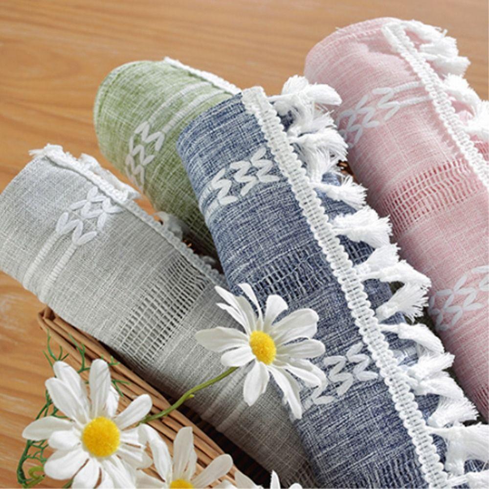 Nordic Style Cotton Linen Table Runner Hollowout Tablecloth Table Flag Table Cover Table Decor