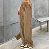 Spring New Double Drawstring Corduroy Wide-leg Pants High Waist Drape Straight Pants Loose Casual Pants Women