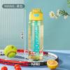 Water bottle large capacity with scale outdoor portable plastic cup student portable plastic sports water cup flip straw water cup