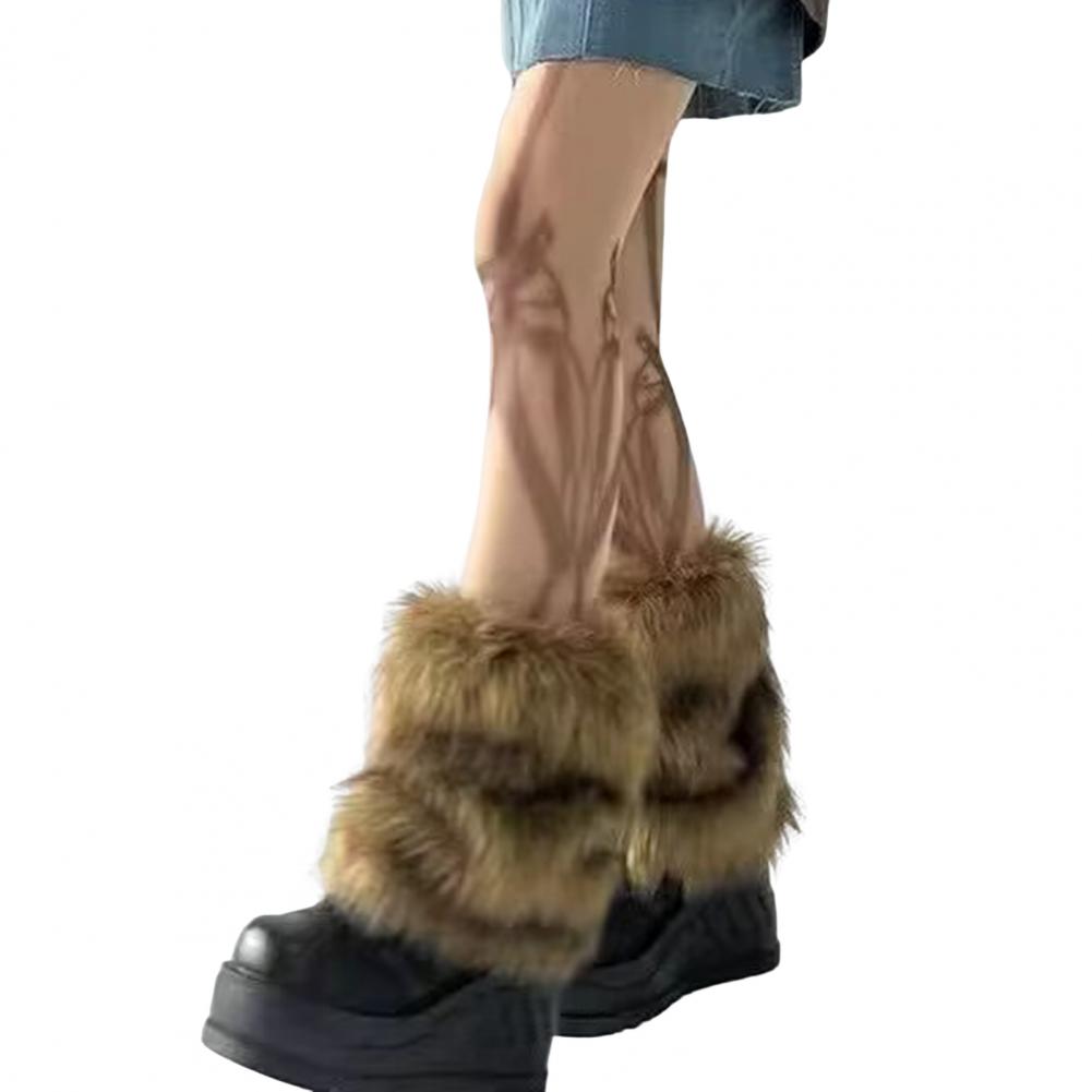 Faux Fur Foot Warmers Kawaii Girls Socks Fashion Plush Legging Sexy Women's Pile Up Socks Snow Boots Covers Thickened Leg Warmer