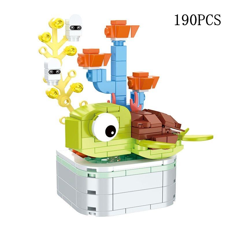 64 Styles Rose Flower Building Block Flower Eternal Bouquet Prickly Pear Model Plant Decoration Educational Toy For Kids Gift