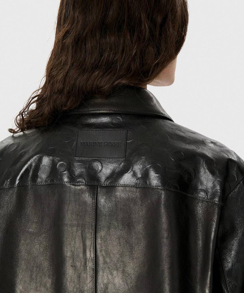 MARINE SERRE (U) Glossy Moon Leather Long Sleeve Shirt Black Glossy Moon Leather Ls Shirt Bk99 Black