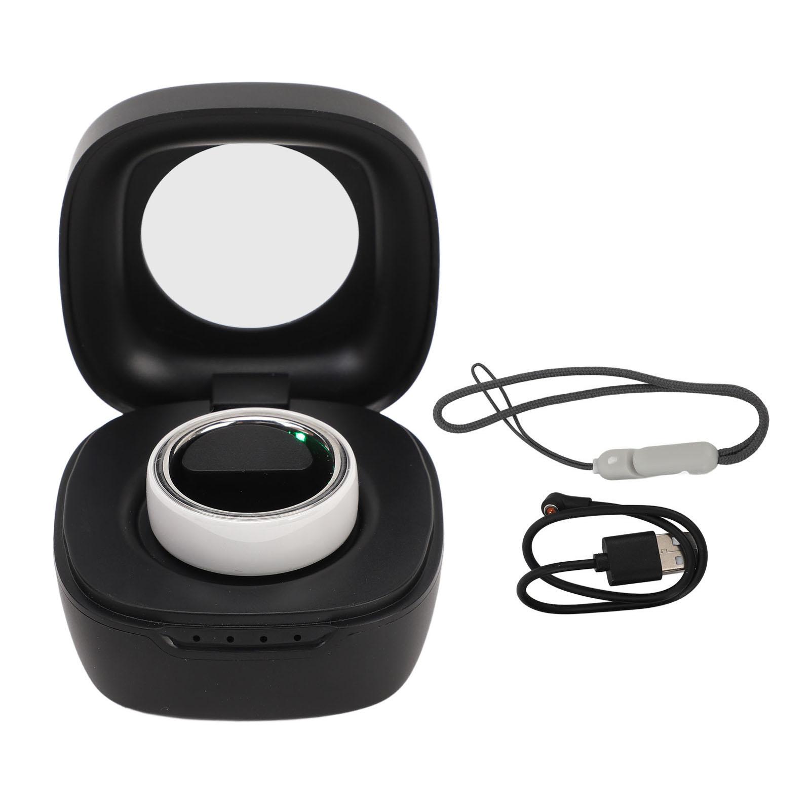 

Smart Ring Multifunction Sleep Temperature Monitoring Pedometer 23mah Health Tracker Ring with Charging Case #18 білий