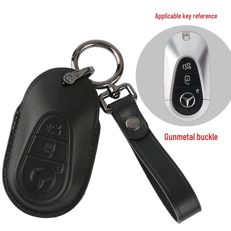 Genuine Leather Handmade Smart Car Key Case for Mercedes - Full Cover