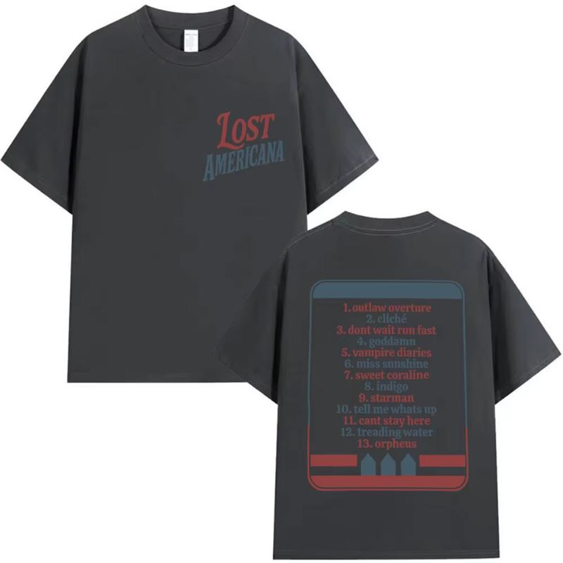 MGK Lost XX Americana Tour 2025 Print T Shirt Unisex Women Casual Cotton Short Sleeve Tshirt Fans Gift Clothing Retro Tshirts