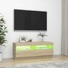 Vidaxl Szafka Tv Z Oświetleniem Led, Dąb Sonoma, 100X35X40 Cm