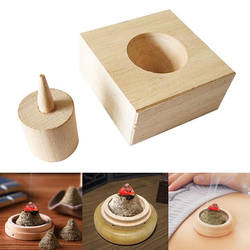 1 Sada DIY Moxibusta Věž Dřevěná Forma Čistá Pelyňková Moxa Tradiční Čínská Medicína Terapie Masážní Přístroj na Tělo Teplá Děloha Zdraví