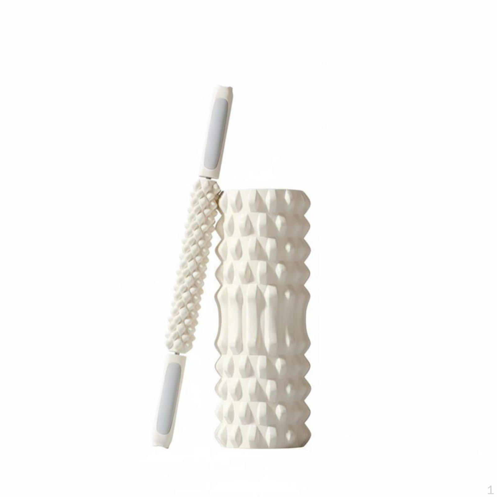 foam massage cylinder, Muscle Relaxation Deep Tissue Wolf Tooth White 30cm