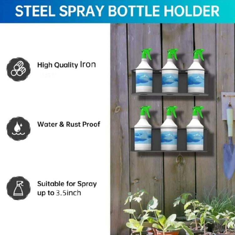 Portabottiglie Spray a Doppia Fessura Portabottiglie Vernice a Doppio Foro Organizzatori Staffa a Muro Scaffali Funzionali per Spazi di Lavoro