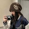 Ear Protection Floral Slouchy Beanie Windproof Fall Winter Cold Hat Jacquard Knit Hat  Casual