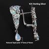Colorful October Birthstone Natural Opal Sterling Silver Earrings Precious Rare Gems Fine Jewelry Women's Anniversary Gift