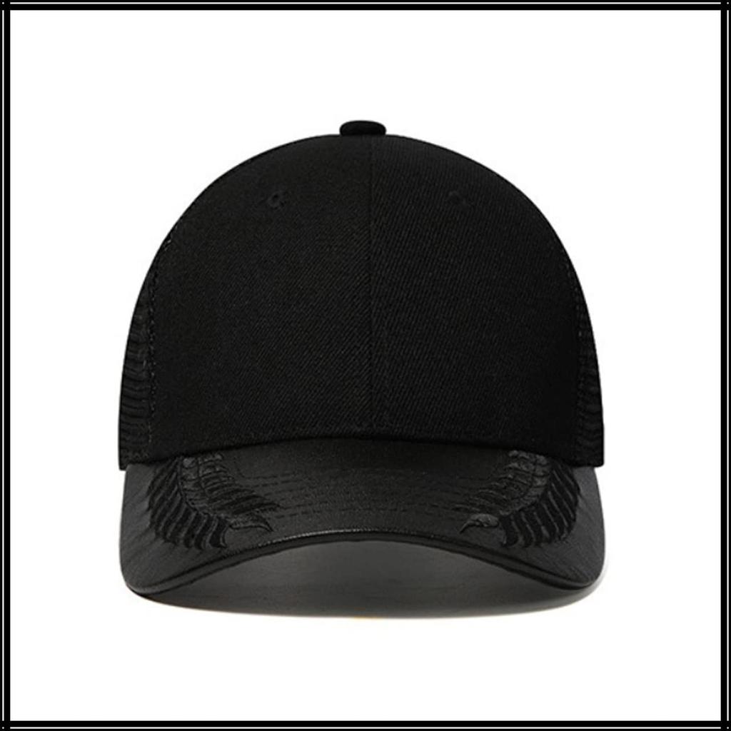 Plain Mesh Cap Hat Running Outdoor Women Men CA719 [White Fang] (Black)