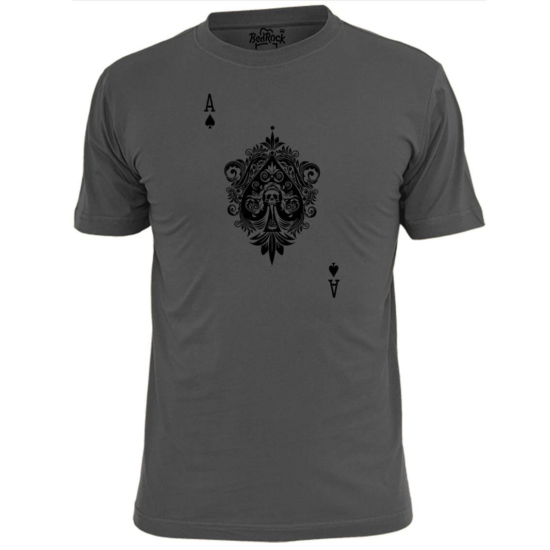 Mens Ace Of Spades T shirt Heavy Metal Cards Poker Gambling 3XL