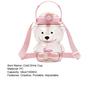 Bear Water Bottle with Straw 34oz BPA-Free Kids Tumbler Leak-Proof Cold Drink Cup Portable Drinkware with Adjustable Strap