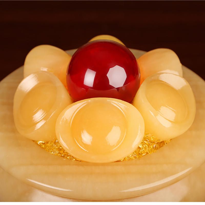 Topaz- Ingot Lucky Cornucopia decorative ornament  Chinese style home living room bedroom office decoration shop decoration