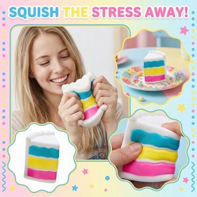 Cake Squeezing Toy  Stress-relieving Cake Toy  Realistic Dessert Stress-relieving Toy