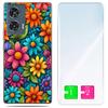 Etui Do Motorola Edge 50 Fusion Obudowa Foto Case Plecki Kwiaty + Szkło 9H