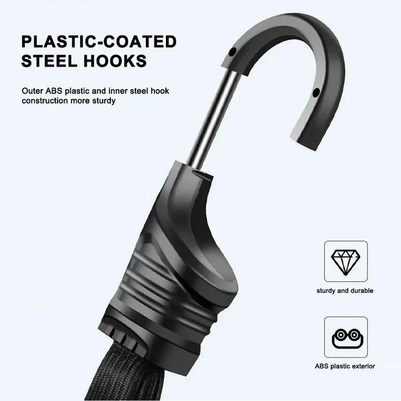 Motorcycle Back Seat Helmet Strips Elastic Rope Motorcycle Helmet Fixed Strap Adjustment Fix Rope Goods Strap 60cm90cm with Hook