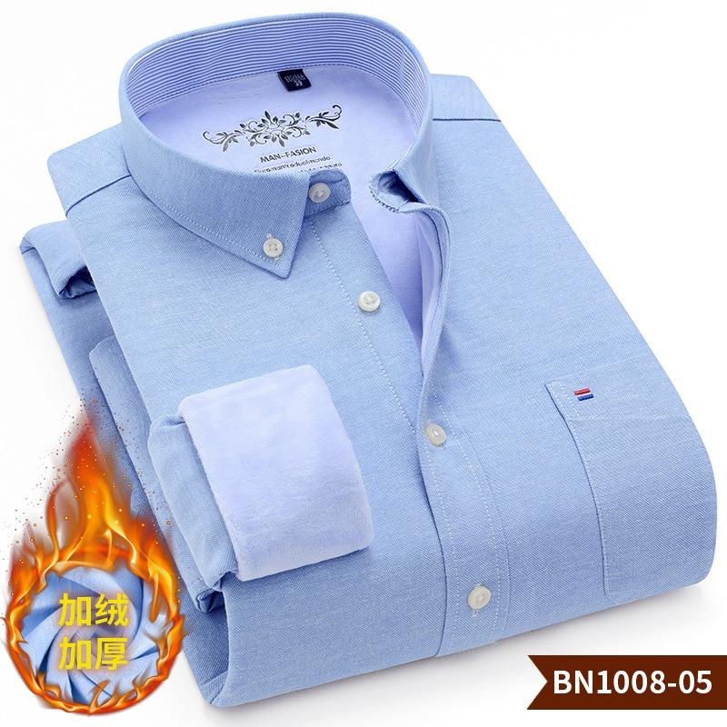 Men s Long Sleeve Shirt Oxford Woven Thick Warm Autumn and Winter Comfort High Quality Everything Easy To Take Care of Simple 38