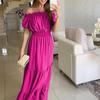 Women's Casual Dresses - Boho Off Shoulder Strapless Dress Elegant Anti Pilling Large Hem Adding Charm Popular Beach Party Streetwear