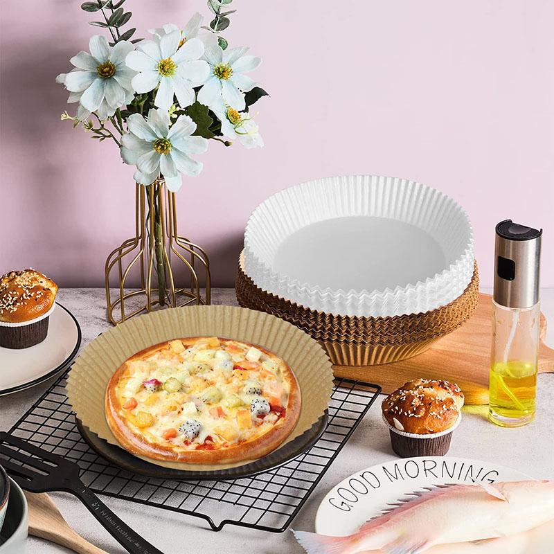 

50 шт одноразовый бумажный вкладыш для фритюрницы, бумага для выпечки для фритюрницы маслостойкий, водонепроницаемый пищевой пергамент для выпечки в микроволновой печи 50pc