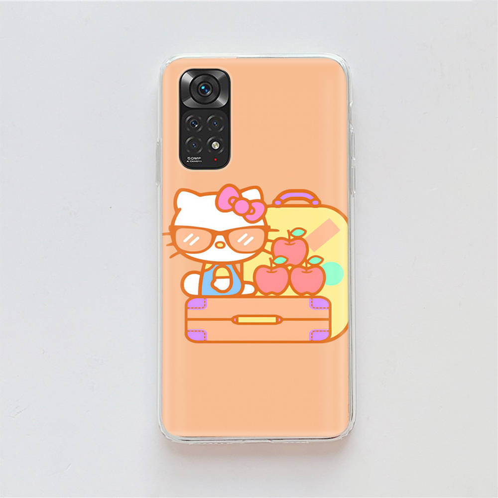 KT62 Cute Hello Kitty Case for Samsung A04 A14 A23 A34 A54 M23 M33 M52 M53 Realme 10 9 C30S C35 C55 VIVO Y02S Y21 Y33S Y51 X80 Pro Clear Cover