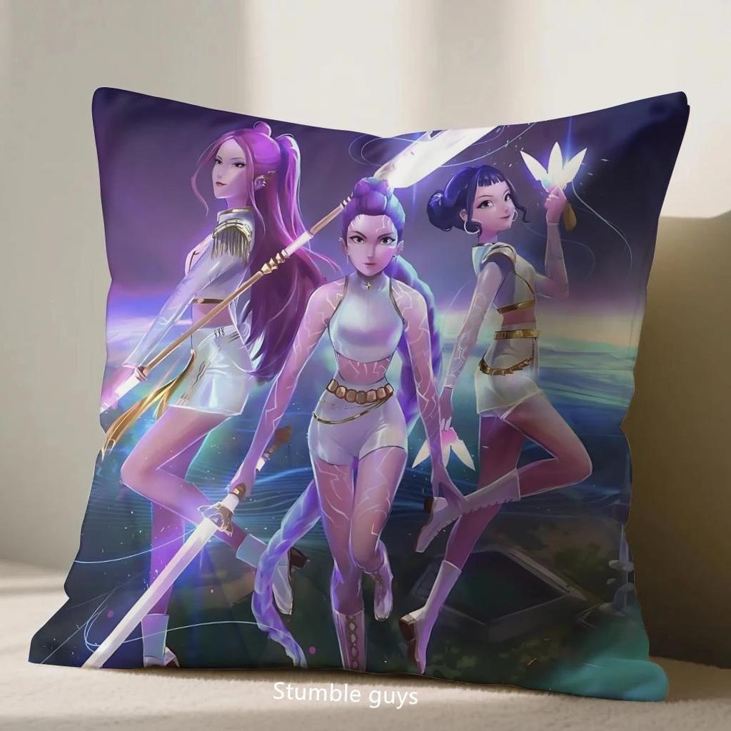Kpop Demon Hunters Cushion Cover Anime Sofa 45X45cm Pillowcase Decorative