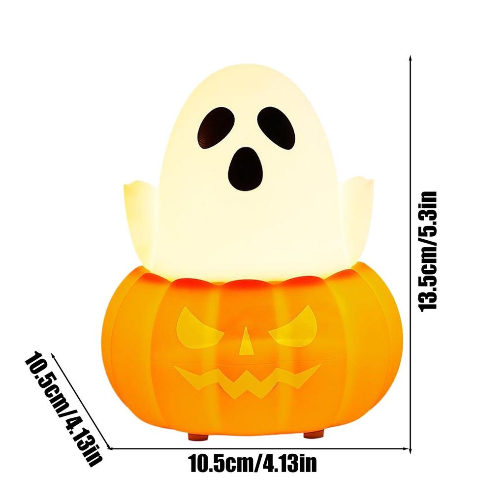 Ghost Night Light Ghost Pumpkin Silicone Night Light Colorful Lighting Decor Spooky For House Desk Kitchen Holiday Fireplace