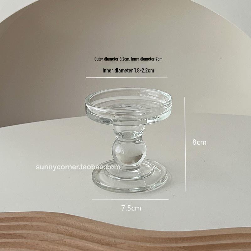 European Retro Roman Column Glass Candlestick - High-End Luxury Scented Candle Holder with Elevated Base
