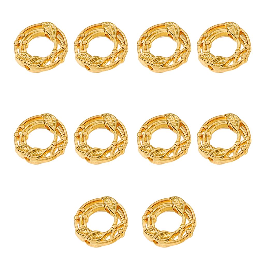Pack of 10 Bead Connectors for Bracelets and Necklaces Jewelry Findings Components Through Hole Bead Circles Frame