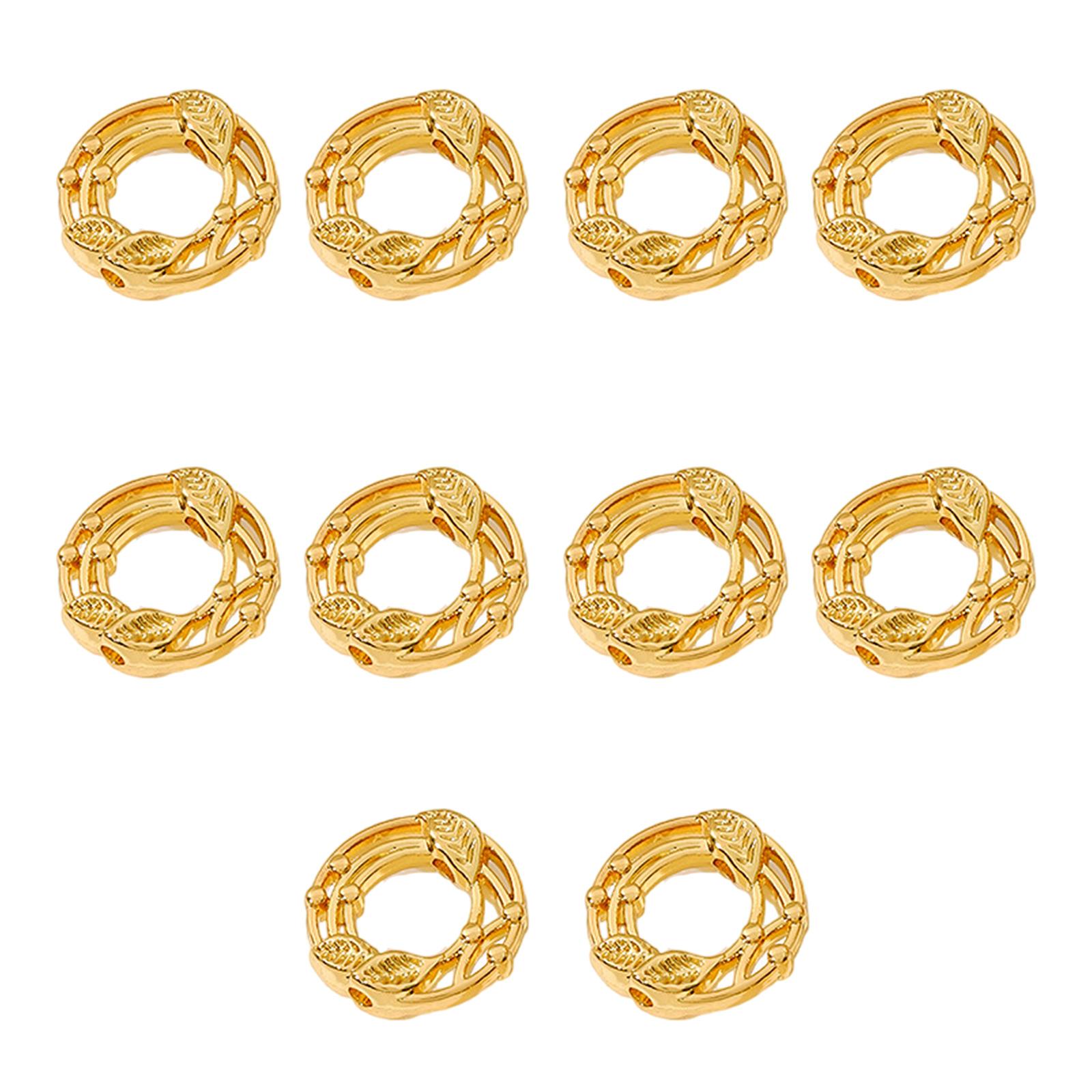 

Pack of 10 Bead Connectors for Bracelets and Necklaces Jewelry Findings Components Through Hole Bead Circles Frame 6