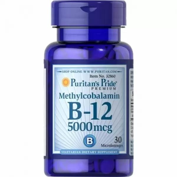

Puritan s Pride Вітамін В-12 5000 мкг Сублінгвально 60 Microlozenges