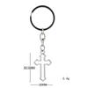 Hollow Cross Stainless Steel Keychain Minimalist Simple Style Fashion Metal Keyring Practical INS Backpack Pendant