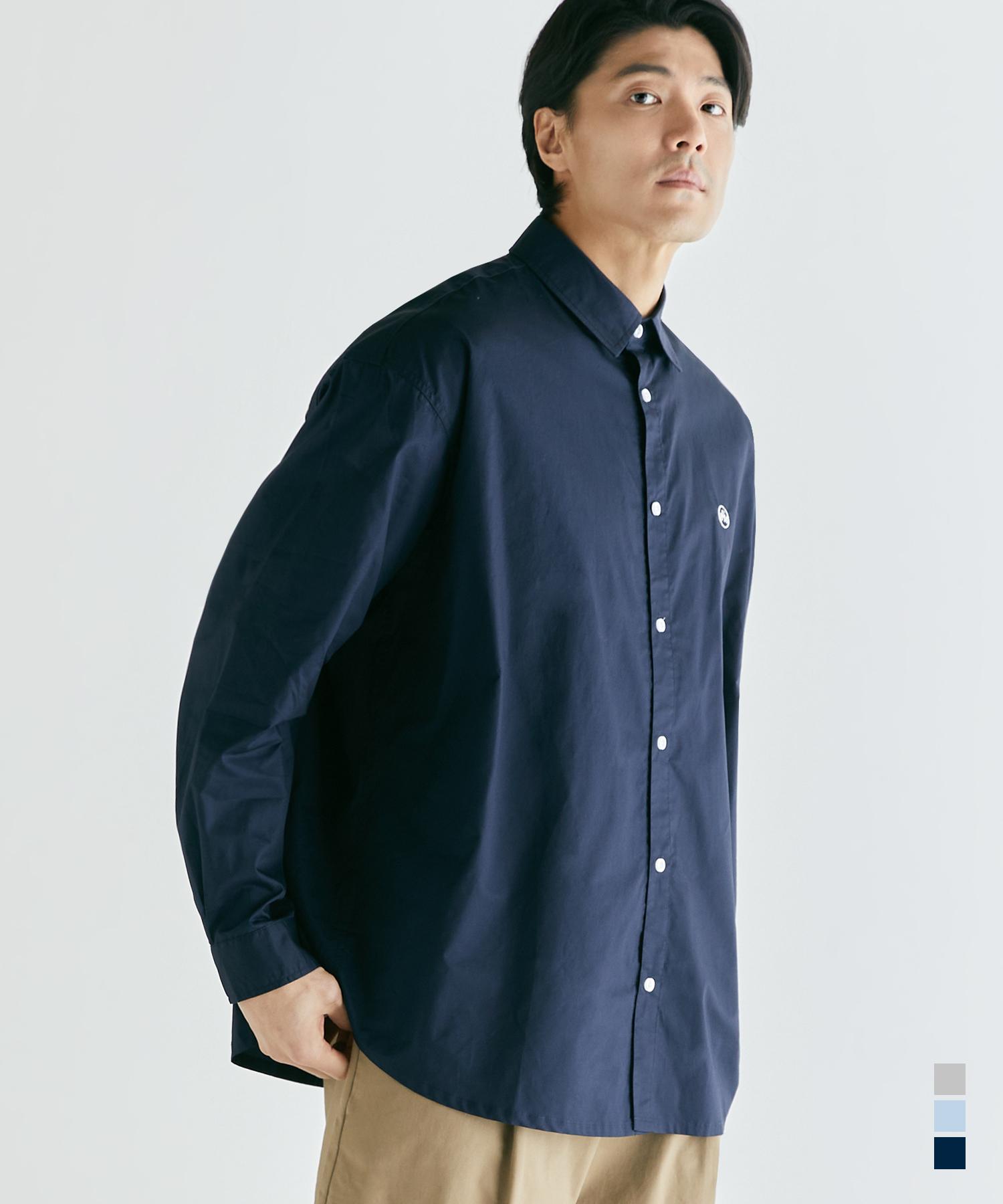 Buboom [Большой размер] Рубашка из бумажного хлопка  Бриз  Navy/2_Xxl(115~125)