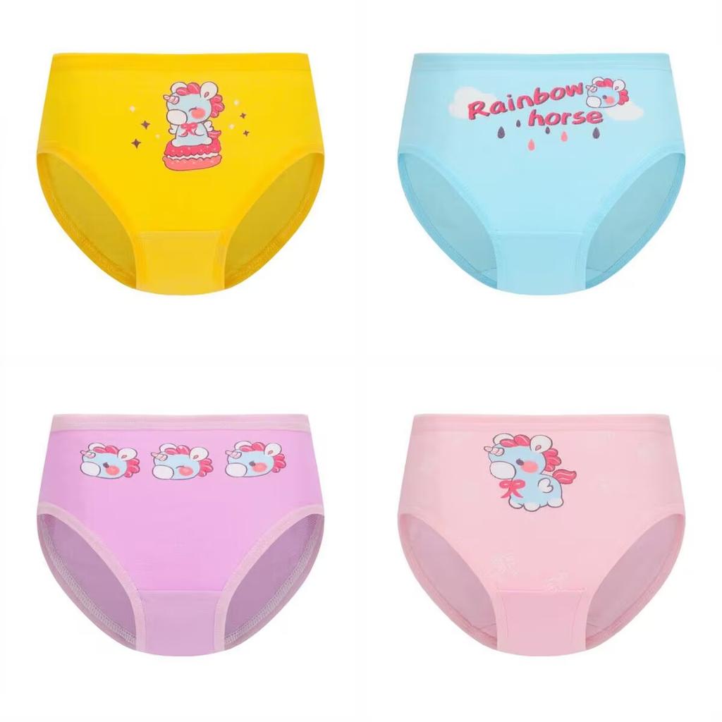 5PC  Baby Cartoon Underwear Girls Cotton Briefs Underpant Children Panties Short 2-10Years