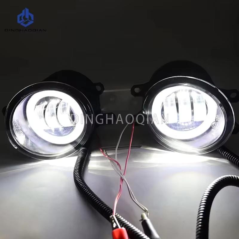 

For Toyota Yaris Sedan Belta Vios 2007-2011 1Pair Car Fog Light LED Angel Eye DRL Daytime Running Lamp H11 12V High Bright single light-white