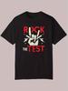 Rock the Test Graphic T-shirt - Black Casual Summer Tee with Bold White & Red Design