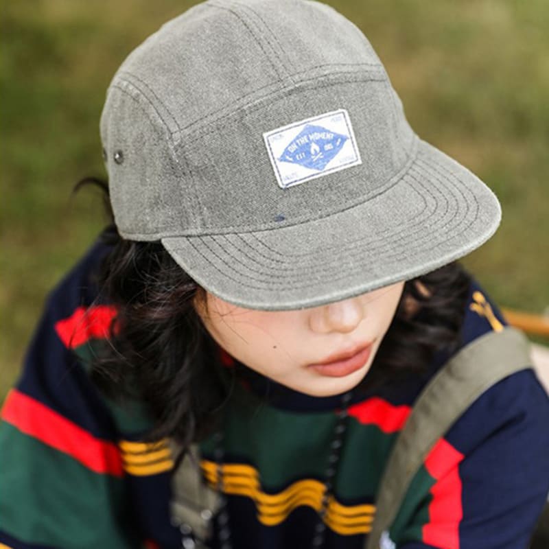 LOOKING4U On the Moment Outdoor Washed Denim Camp Cap C2 Khaki