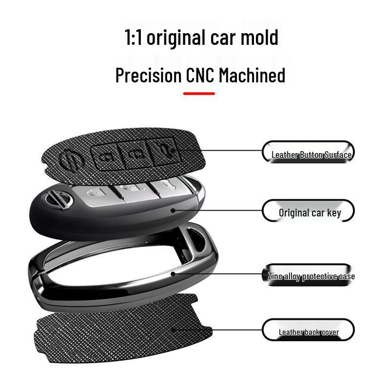 Metal Keychain Cover for Nissan Qashqai, X-Trail, Tiida, Kicks, Murano, Sylphy, Terra