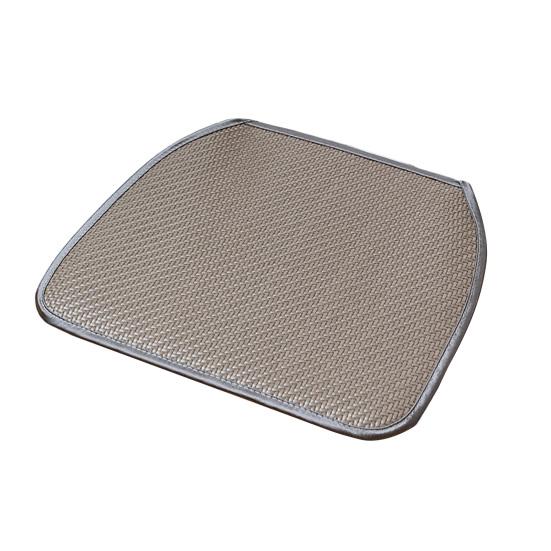 Summer Woven Rattan Seat Cushion, Square Office Dining Chair Mat with Ties, Anti-slip Breathable Handmade Cooling Sitting Pad