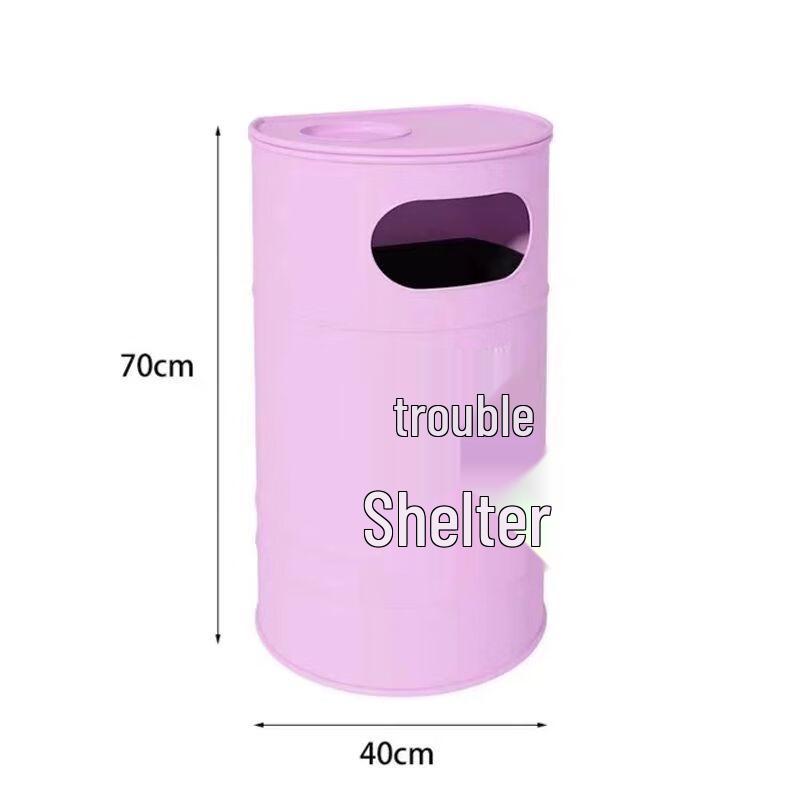 Industrial Retro Outdoor Trash Can with Ashtray