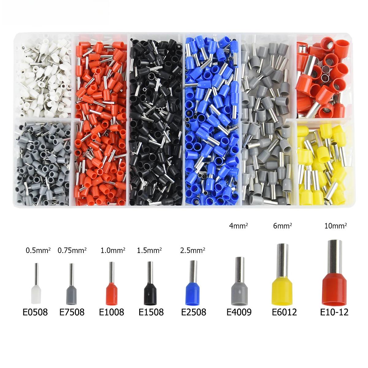 

Наконечники для дроту 1200 шт., набір ізольованих обжимних клем для електричних проектів, AWG 24-7, 8 розмірів, набір для обтиску наконечників