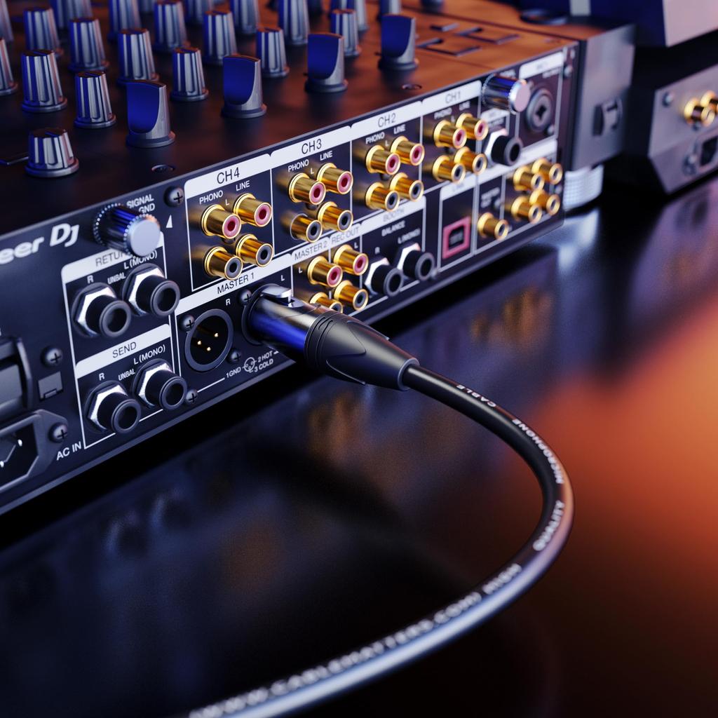 Cable Matters Premium XLR Cables, 1.8m (2-Pack), Oxygen-Free Copper OFC, Male To Female, for Microphones and Speakers, Black