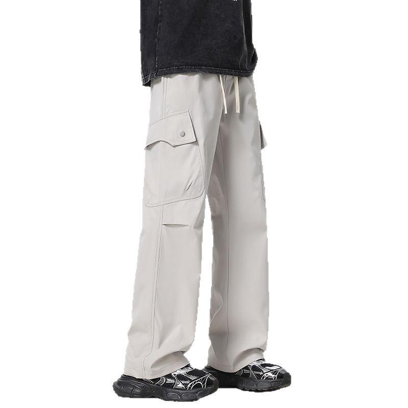 Minger | American trendy brand multi-pocket tooling shock pants men's trend versatile loose straight casual long pants