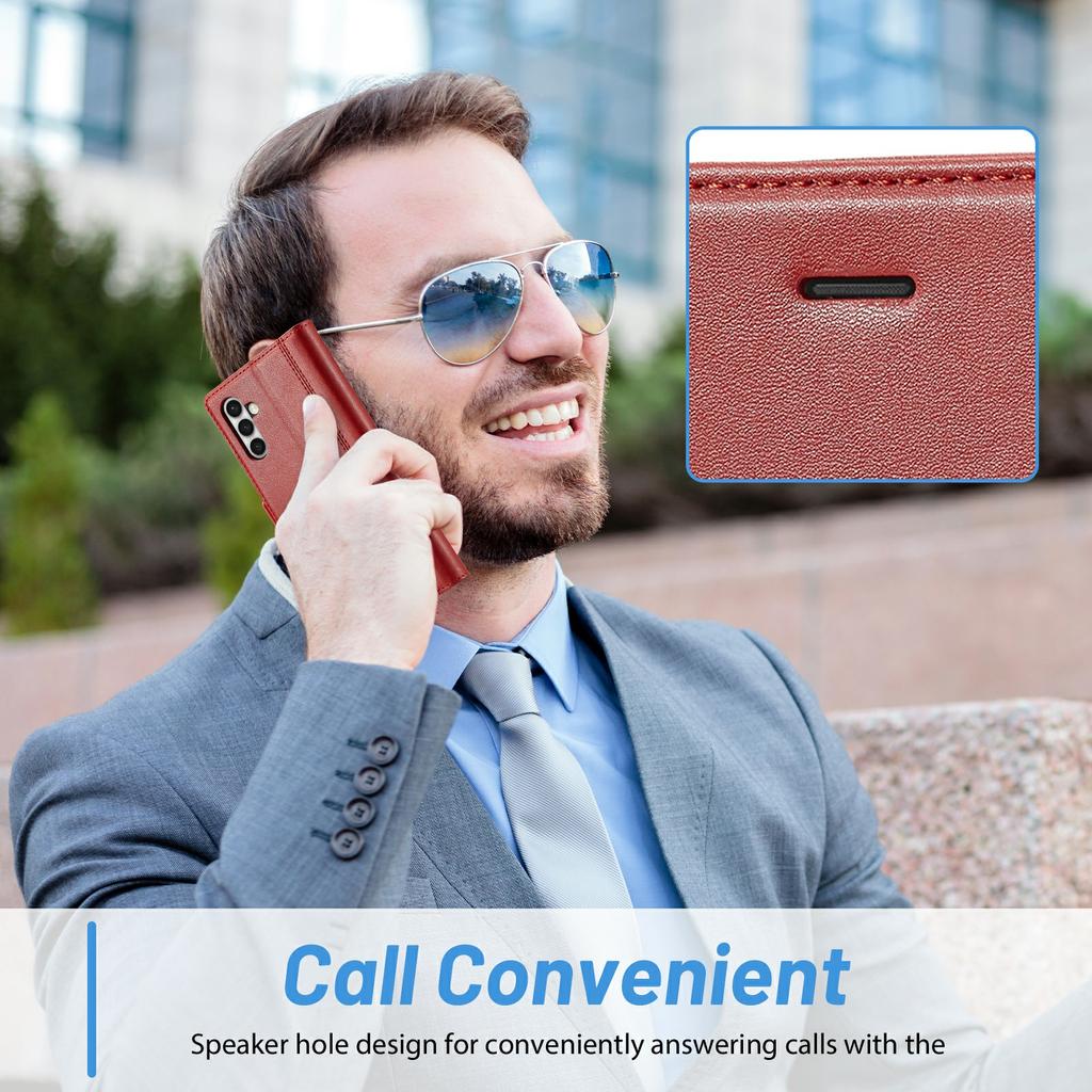 LC.IMEEKE For Samsung Galaxy S24 Case PU Leather Card Holder Cover with Magnetic Closure