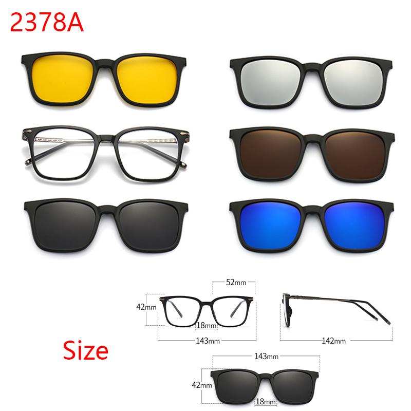 

Frame Glasses Magnetic Snap-on Lenses Multi-Color Interlocking Lens Pieces Driving Sunglasses Black Polarized Sunglasses 6 IN 1