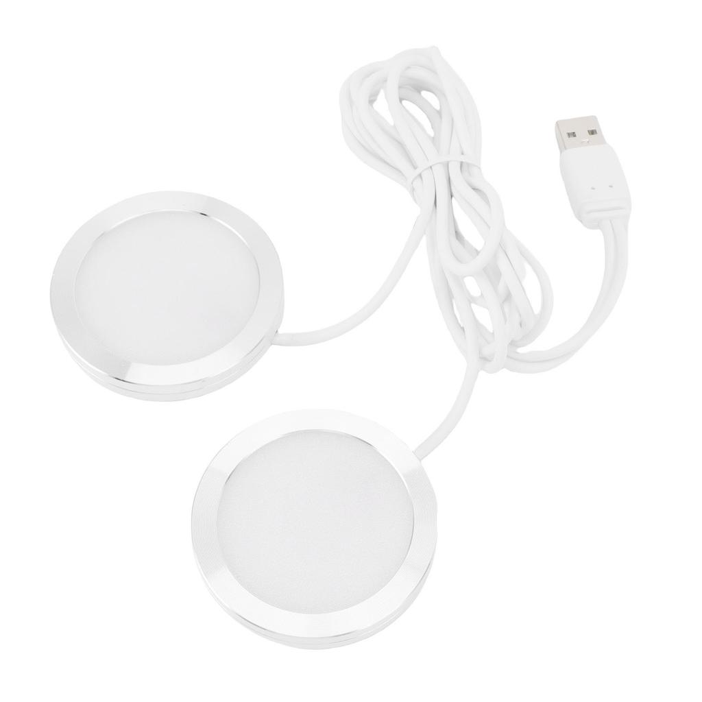 Dual Heads Round LED Spotlight Indoor Mini Ultra Slim 5V USB Under Counter Light Jewelry Display