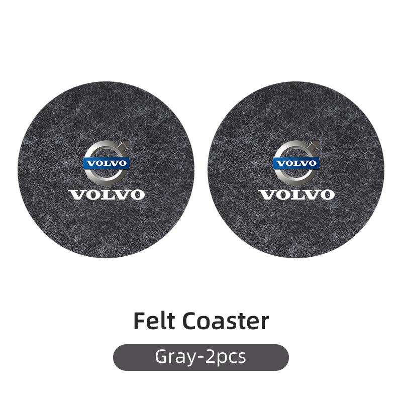 cujgl8 2PCS Car Felt Material Coasters Water Cup Holder Mat Trimmmable For Volvo AWD C30 C70 S60 S80 V60 V70 V90 XC40 XC60 XC70 XC90