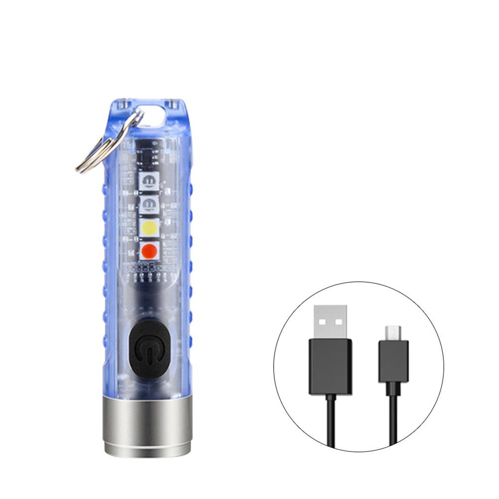 Mini Keychain Flashlight Multifunctional 400lm High Brightness Usb C Rechargeable Magnetic Torch Camping Light